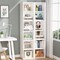 Modern White Tall Narrow Bookcase 70.9" Cube Shelf Storage 6 Tier Mdf Furniture